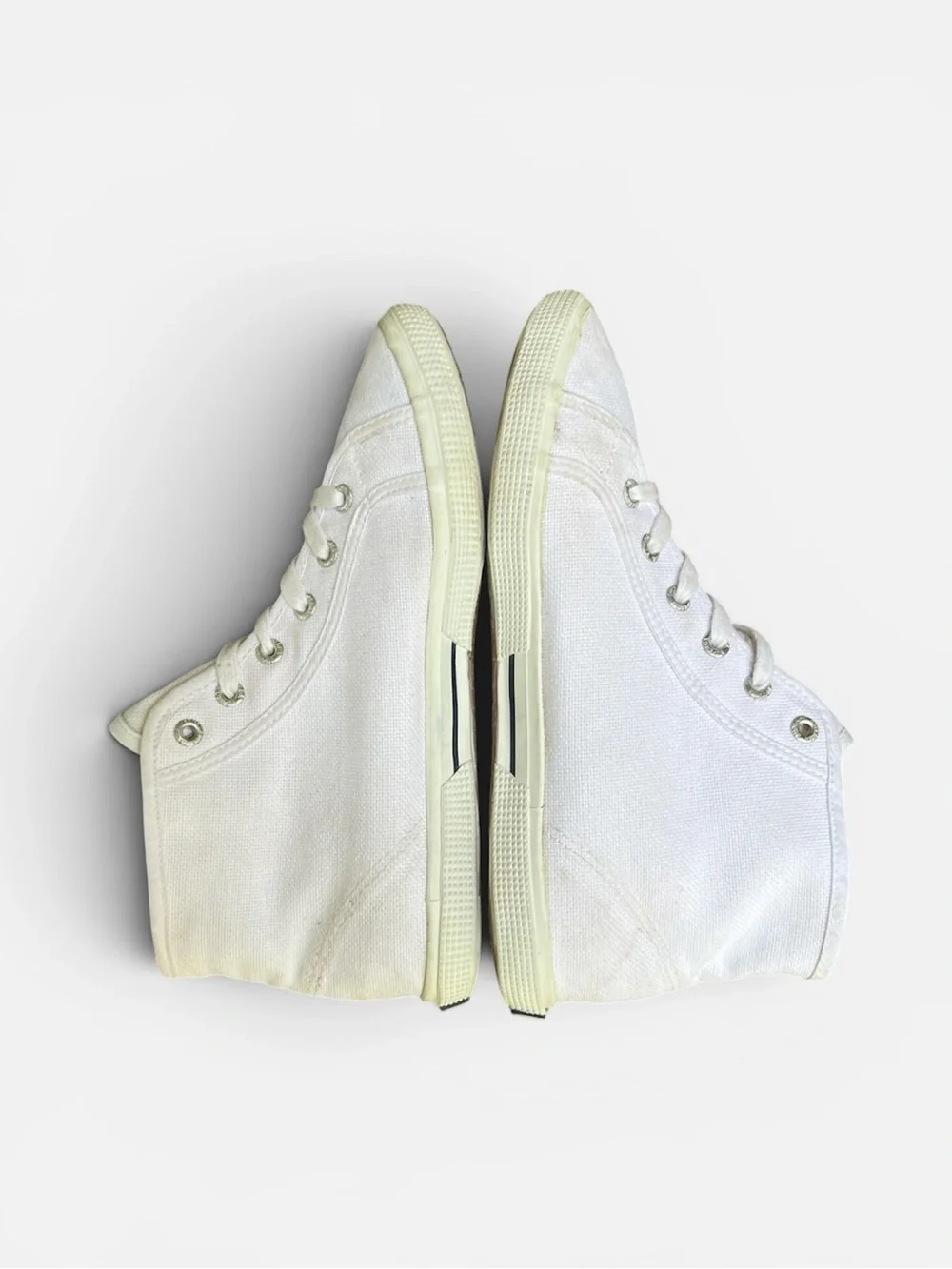 Superga 2952 White Canvas High-Top Sneaker w/ American Flag Heart Sz EU 39